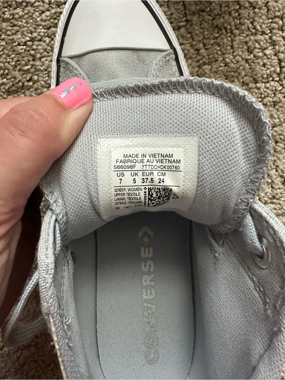 NWOT Grey Converse Chuck Taylor All Star Madison Mid sneakers women’s size 7 - Picture 7 of 7